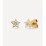 Brinco stud stars branco de ouro com diamante_2